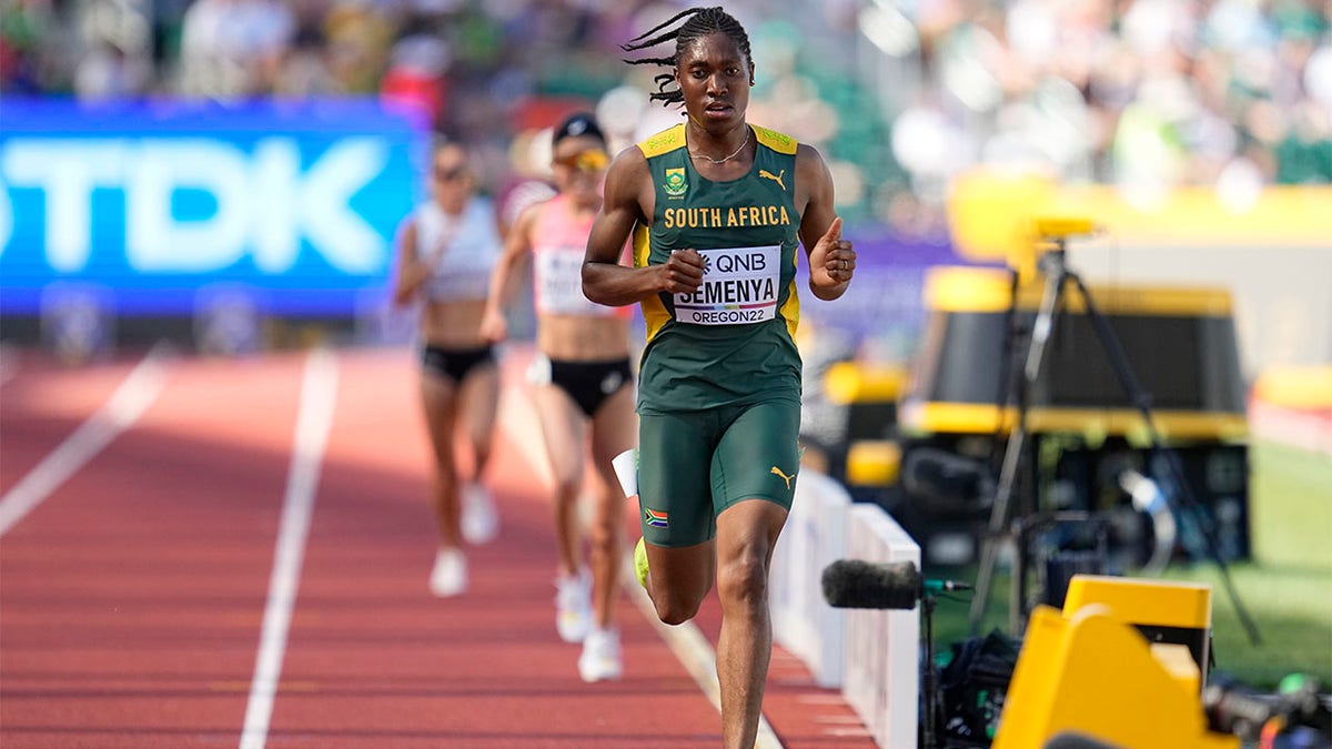Caster Semenya competes during her heat