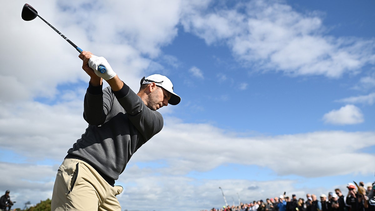 Sergio Garcia plays practice round at Open