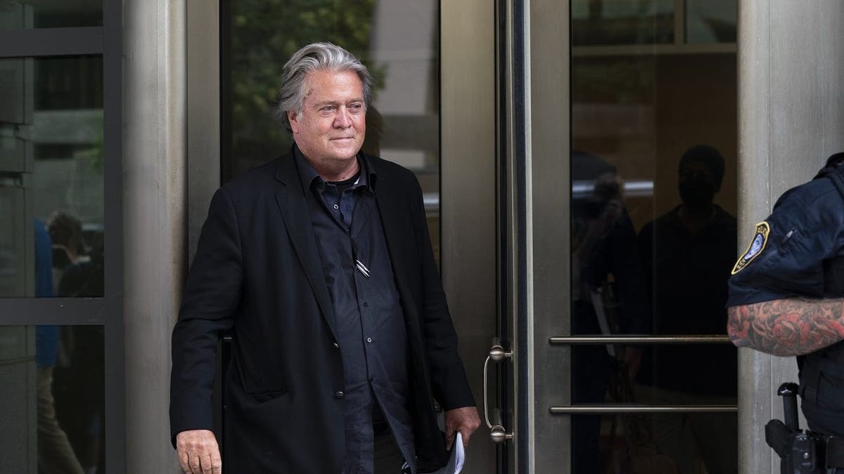 Steve Bannon outside courthouse for contempt trial