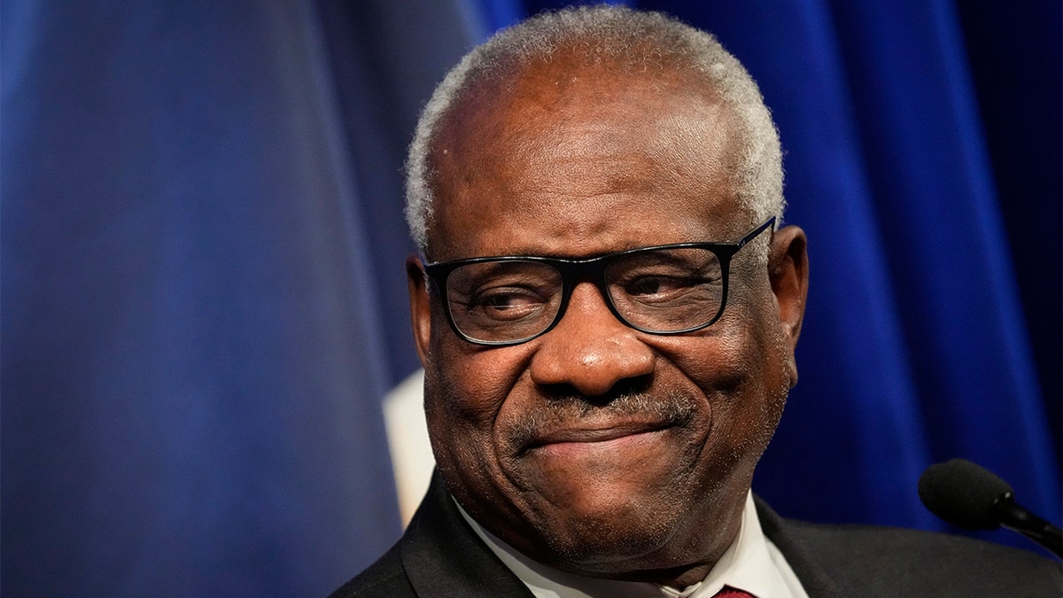 Clarence Thomas, Supreme Court justice, spoke at the Heritage Foundation in October 2021.