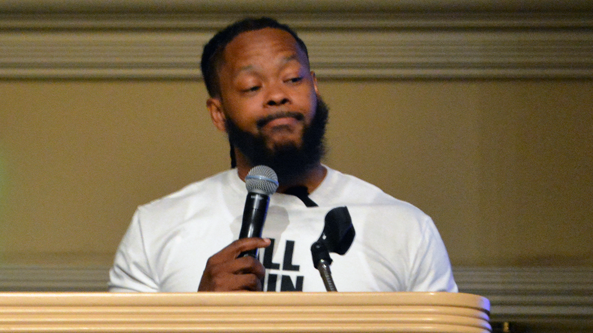 Maj Toure on stage during FreedomFest in Las Vegas