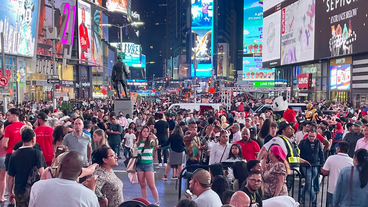 Crowd in Times Square
