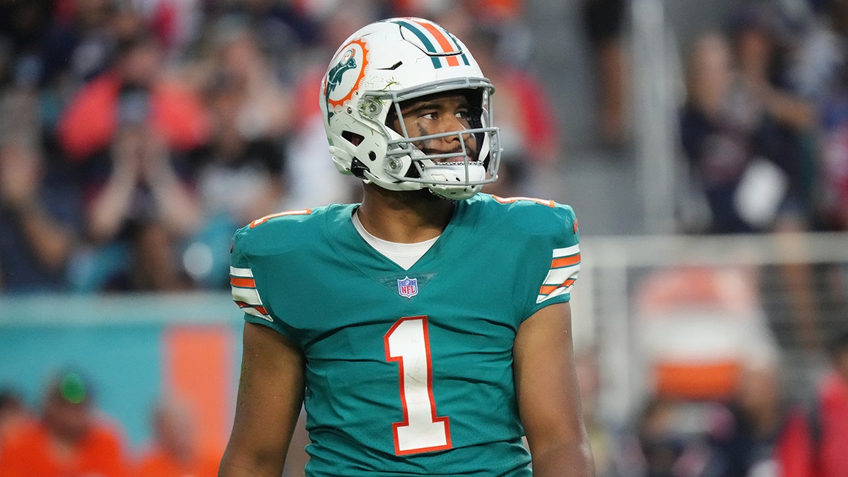 Tua Tagovailoa at a game vs the Patriots