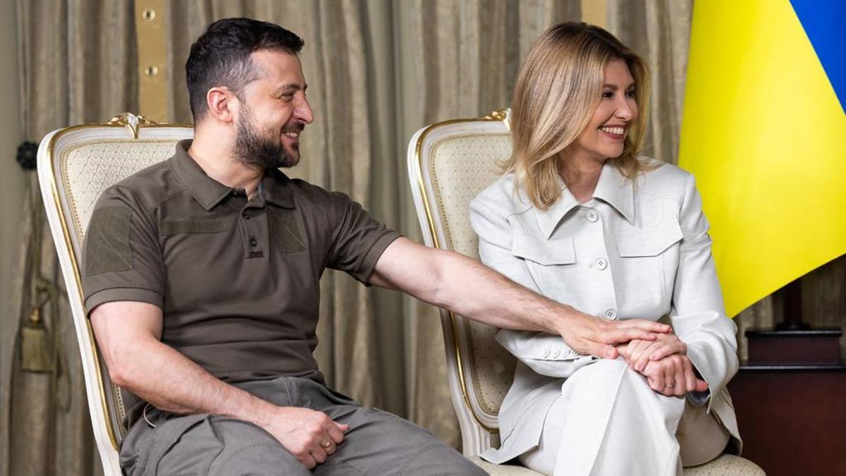 Ukraine's President Zelenskyy, Piers Morgan, host of "Piers Morgan Uncensored" and first lady Olena Zelenskyy