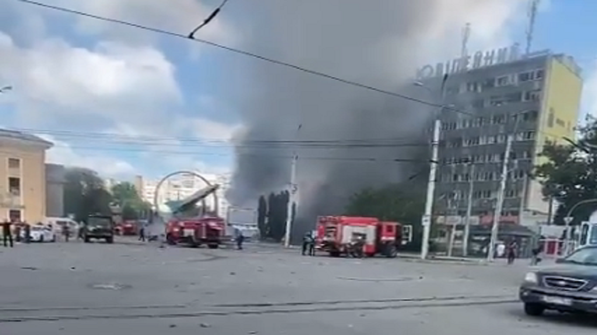 Aftermath of Russian military airstrike in central Ukraine