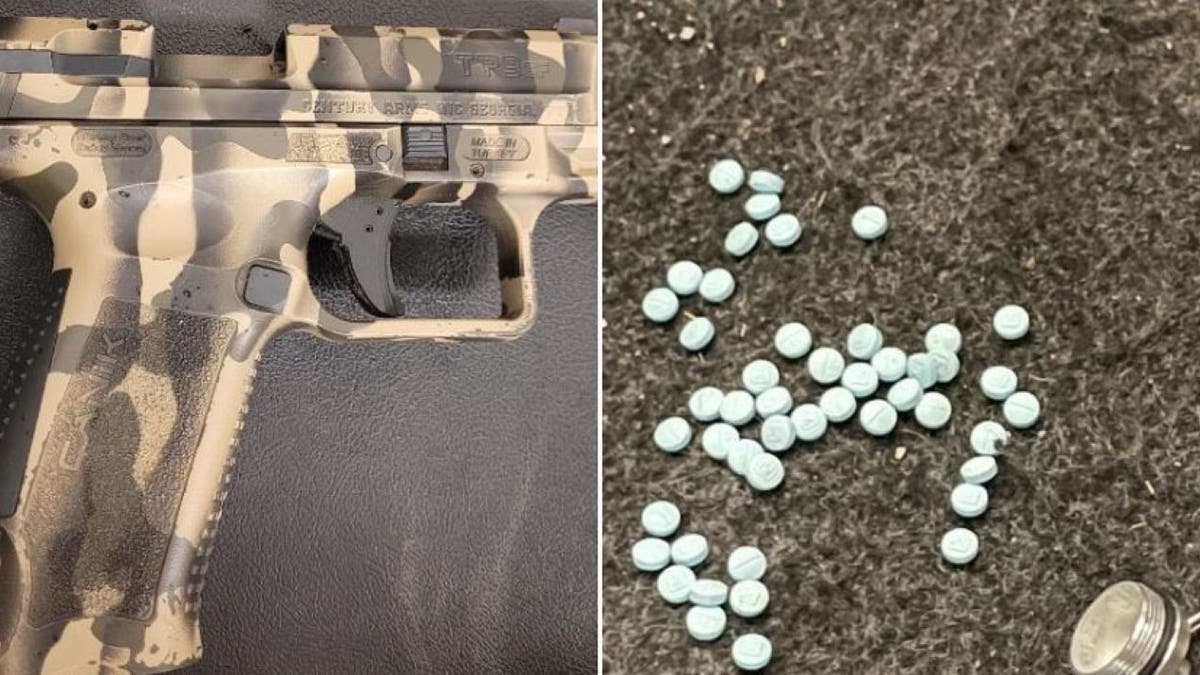 Photo of drugs, gun seized at border