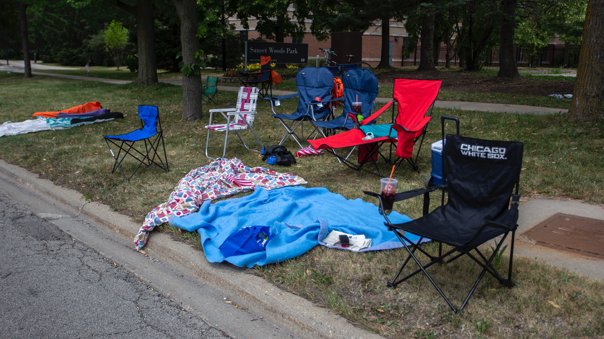 Empty chairs HP, IL Fourth of July Parade