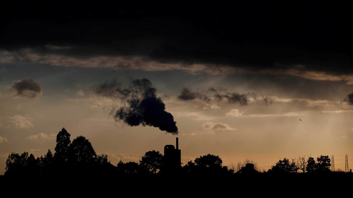 Smoke rising from factory