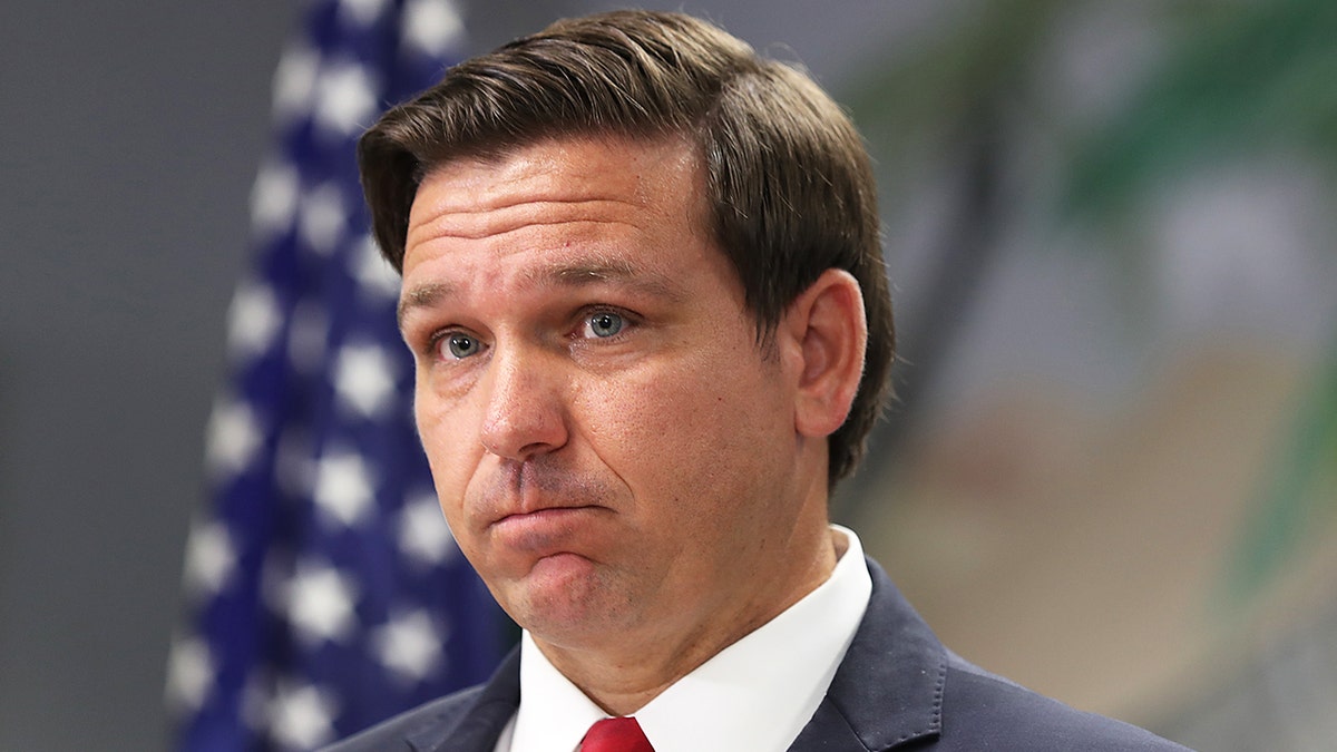 Ron DeSantis of Florida with American flag