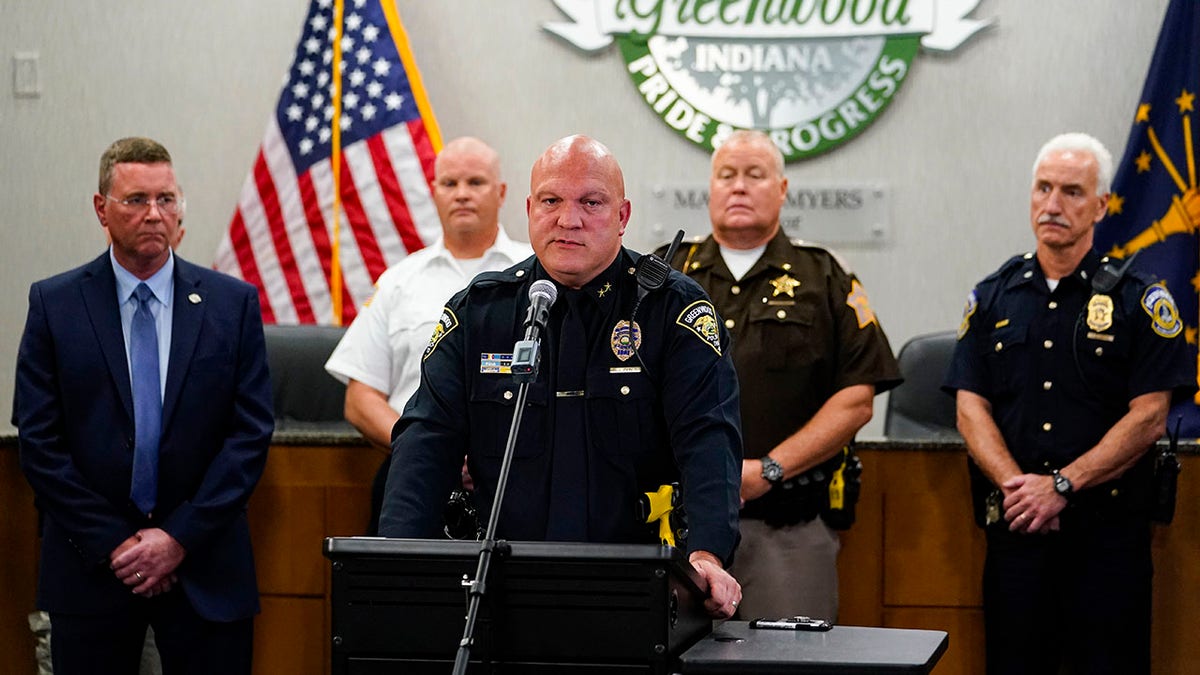 Greenwood Police Chief James Ison speaking