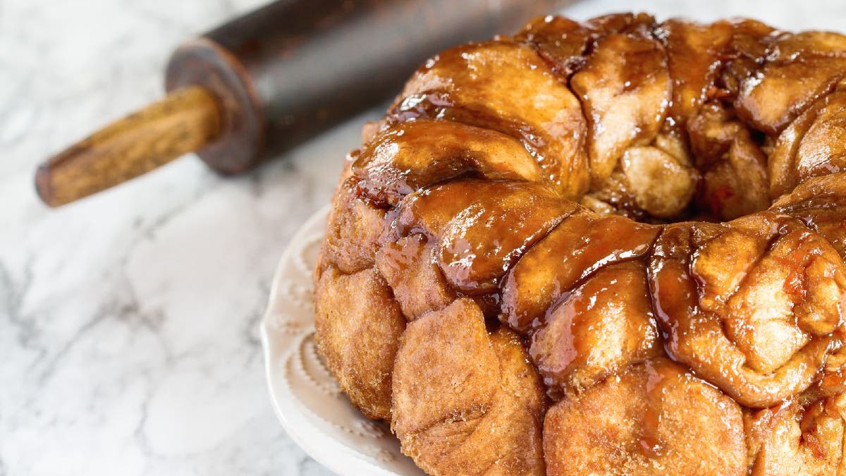 Monkey bread cake on plate