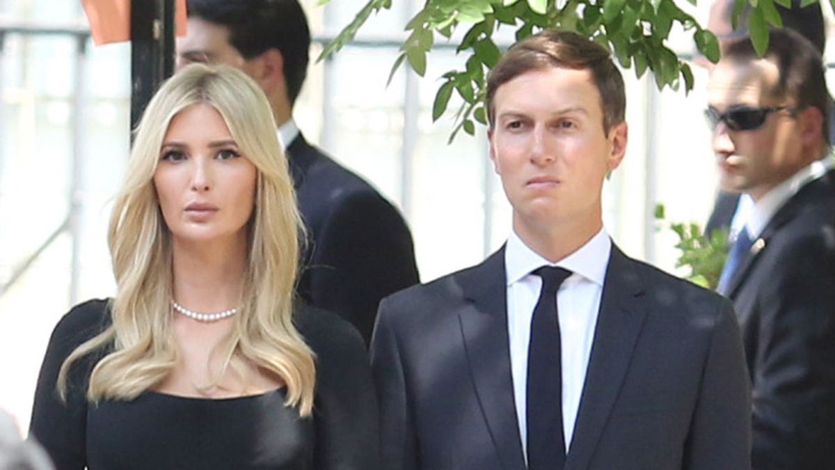 Ivanka and Jared outside of Ivana Trump's funeral