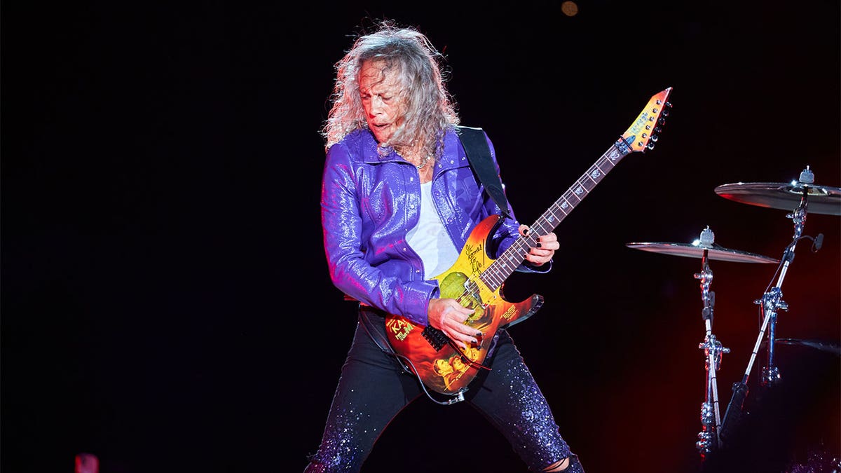 Kirk Hammett of Metallica performing at lollapalooza 2022