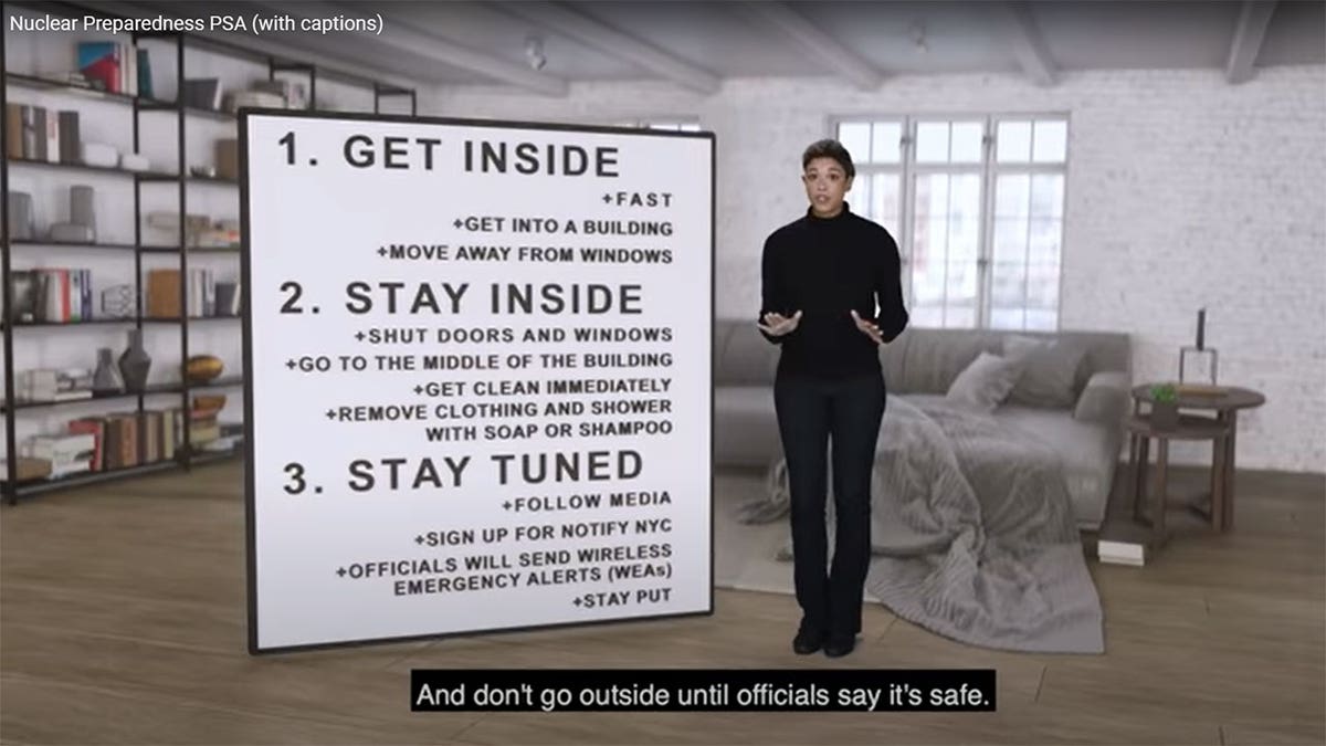 NYC nuclear attack PSA says to get indoors and away from windows