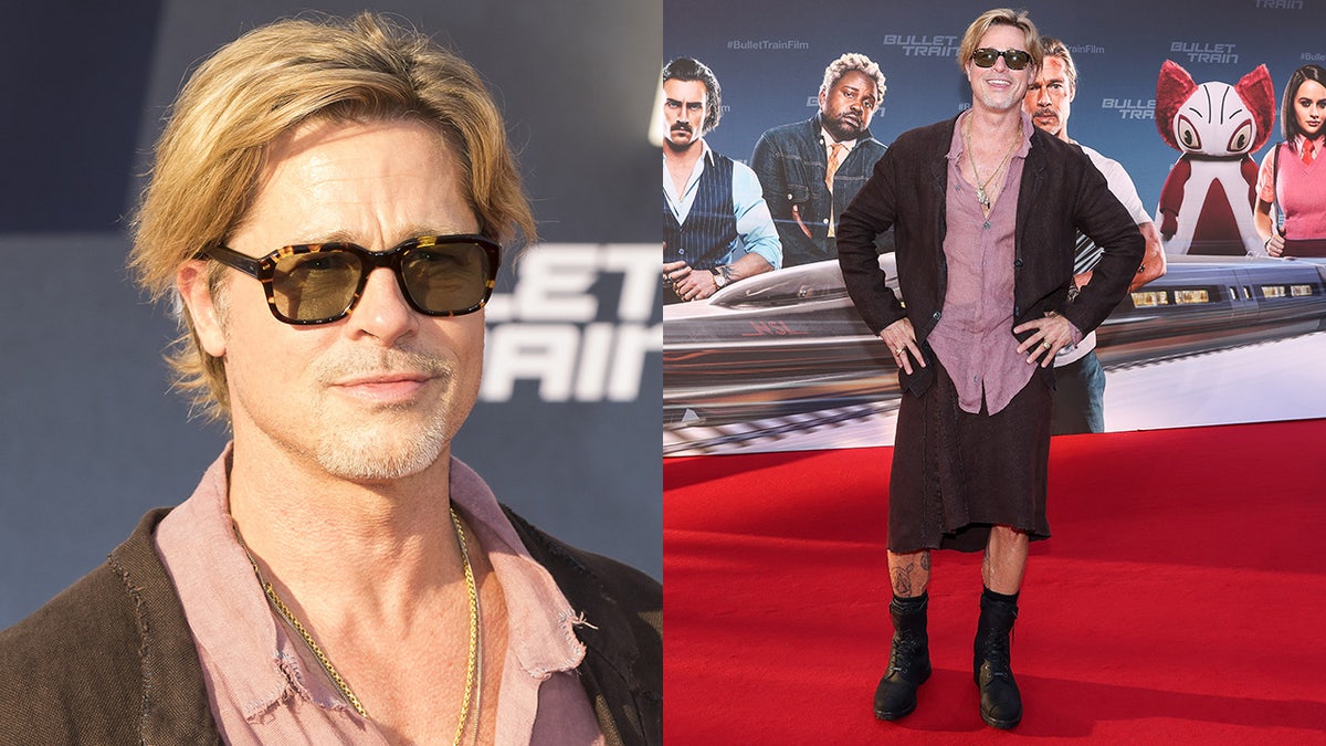 Brad Pitt showed his sense of style wearing a kilt on Berlin red carpet