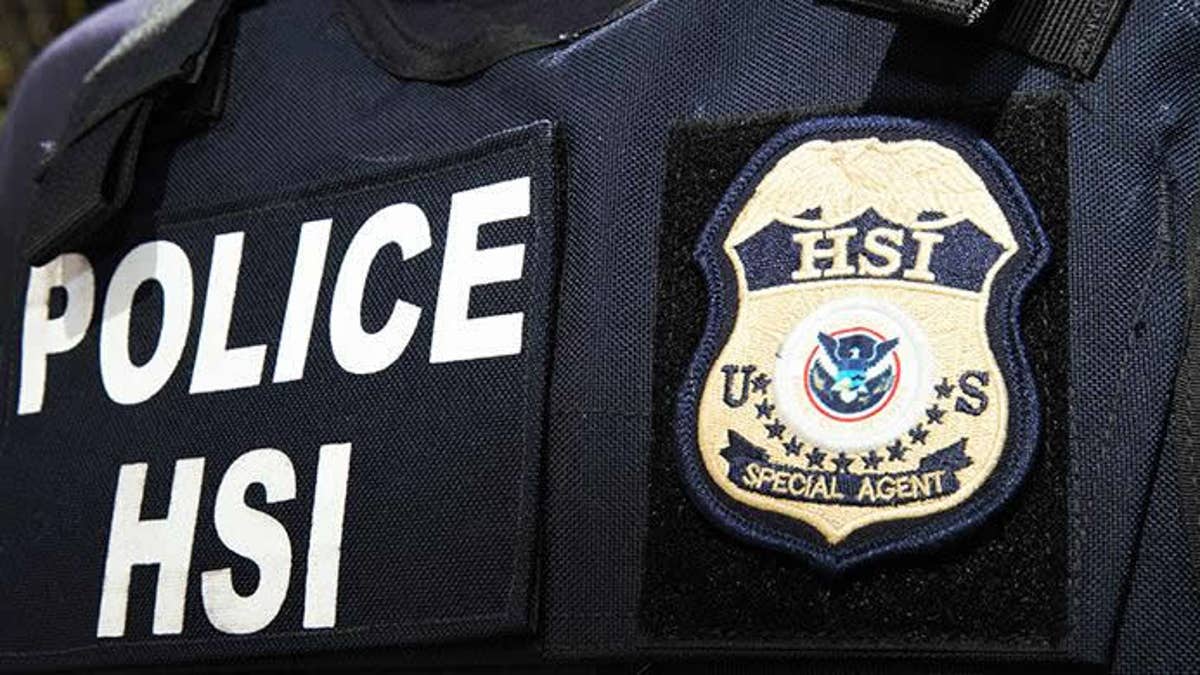 Chaleco de policía de HSI con una insignia de agente especial