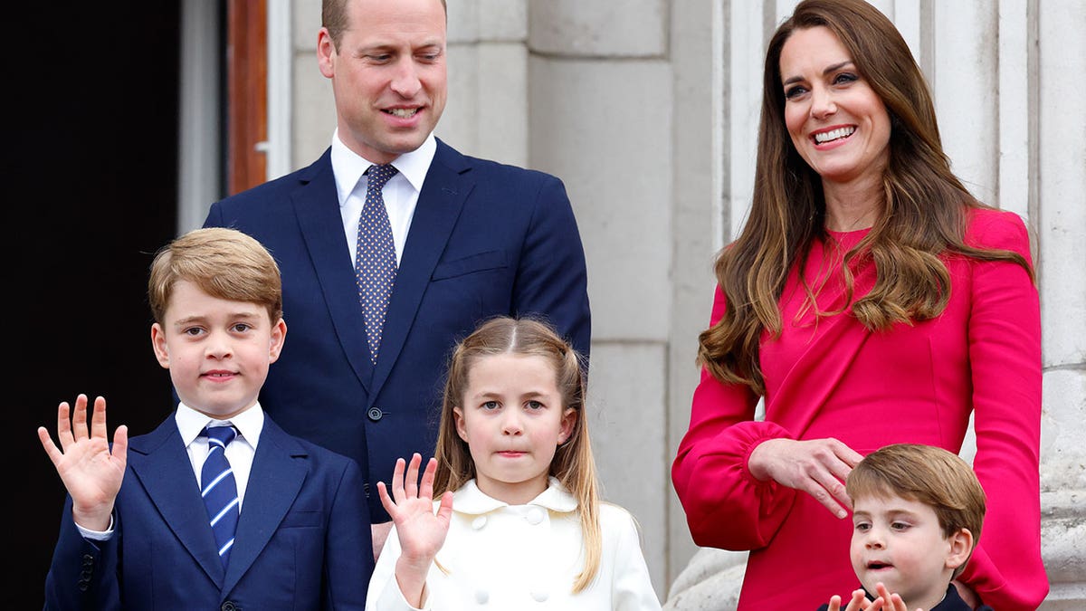 Prince William and Kate Middleton with kids