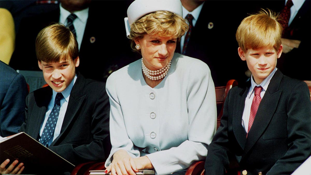 Princess Diana with her sons Prince William and Prince Harry