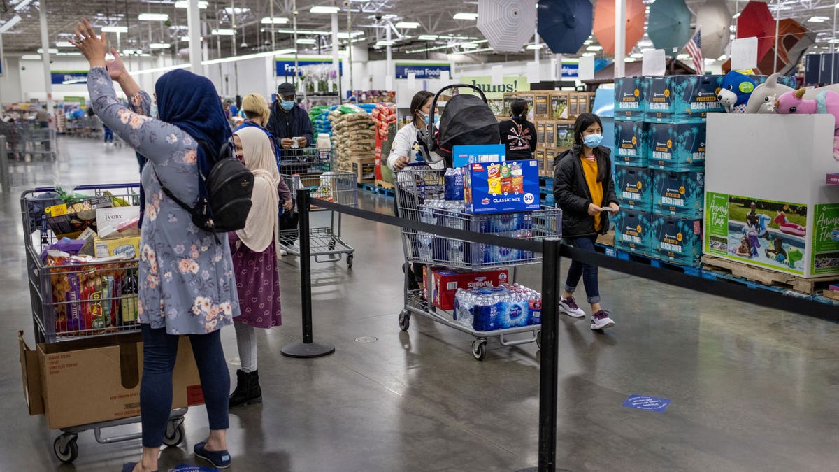Customers inside Sam's Club.
