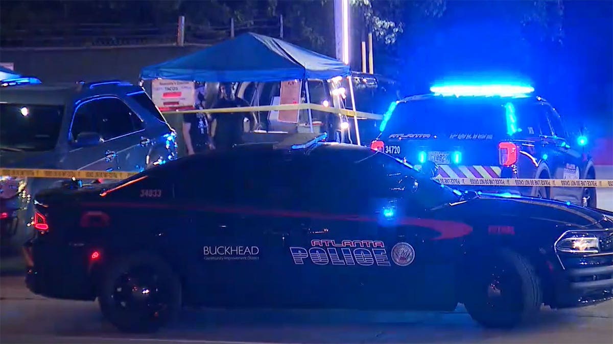 Atlanta police car at crime scene