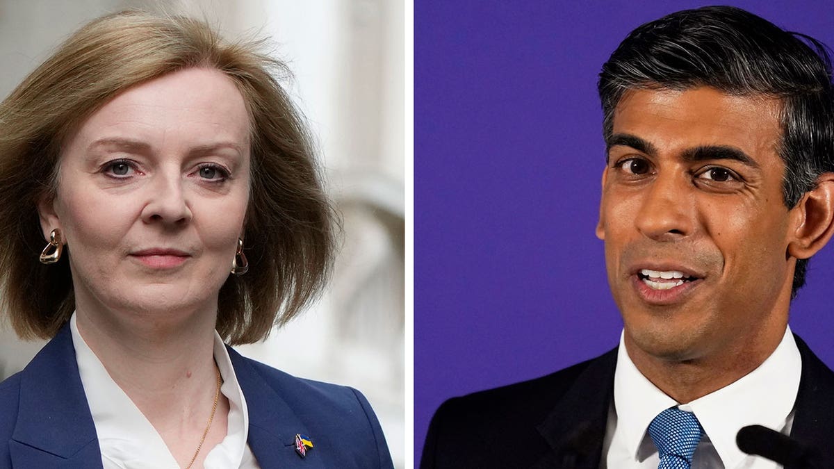 Photo combo of Liz Truss and Rishi Sunak