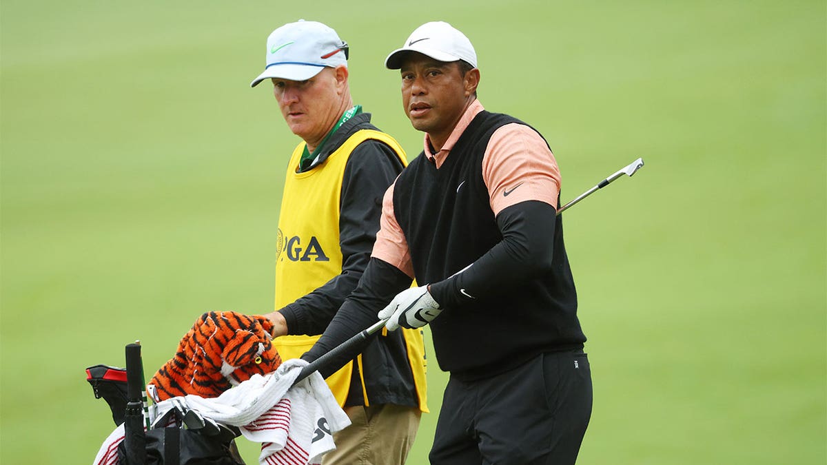 Tiger Woods with caddie Joe LaCava