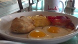 A breakfast is ordered for customers at Harold's at the Heights