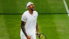 Nick Kyrgios overcomes multiple outbursts to upset No. 4 Stefanos Tsitsipas at Wimbledon