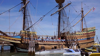 Crewless robotic Mayflower ship arrives at Plymouth Rock in Massachusetts after retracing 1620 journey