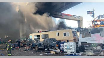 California firefighters respond to blaze at San Francisco homeless encampment