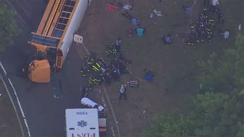 New York City school bus overturns; 36 adults transported to area hospitals