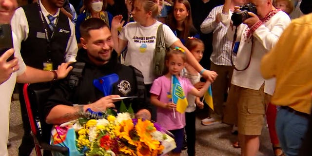 Ukrainian soldiers arrived in Minneapolis-St. Paul International Airport on Saturday July 23, 2022.