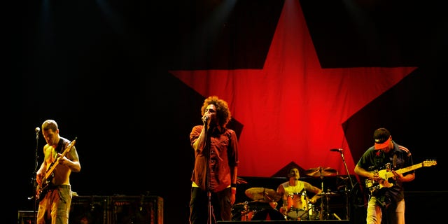 The band Rage Against The Machine perform during the Rock The Bells Festival in New York July 28, 2007. (REUTERS/Lucas Jackson)