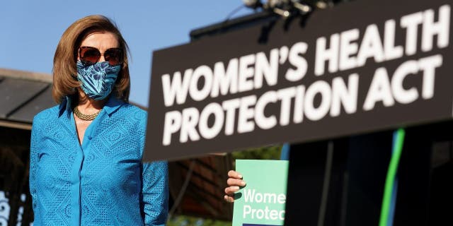 Speaker Nancy Pelosi (D-CA) will listen to the Speaker's vote on HR3755 at a press conference. "Women's Health Protection Act" September 24, 2021. 