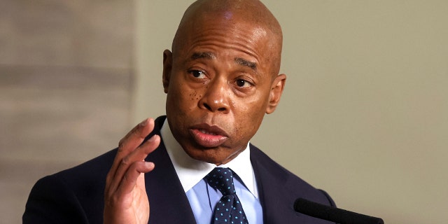 New York City Mayor Eric Adams speaks at a press conference at City Hall in New York City, USA, January 24, 2022. 