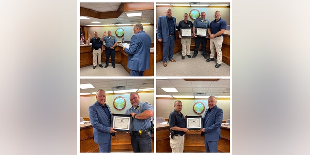 Captain Ralph Frasure of the Floyd County Sheriff's Office was photographed during his swearing in ceremony on June 21, 2022. He was fatally shot on June 30, 2022.