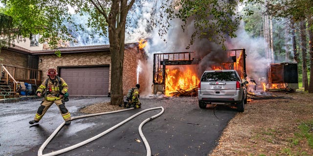 The Janesville Fire Department responds to a fire on July 17, 2022