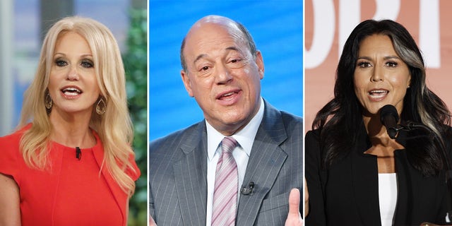 Frome left to right: Kellyanne Conway, former White House counselor to President Trump; Ari Fleischer, former White House Press Secretary and Fox News contributor; and Tulsi Gabbard, former Democratic congresswoman from Hawaii.