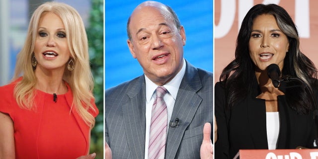 Frome left to right: Kellyanne Conway, former White House counselor to President Trump; Ari Fleischer, former White House Press Secretary and Fox News contributor; and Tulsi Gabbard, former Democratic congresswoman from Hawaii.