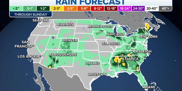 Rain forecast for the U.S. during continuing summer months.