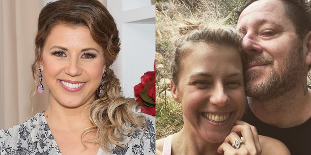 "Full House" star Jodie Sweetin marries Mescal Wasilewski in Malibu on Saturday.  The actress was pictured in 2019 (left) and on Instagram shortly after Wasilewski proposed earlier this year (right.)
