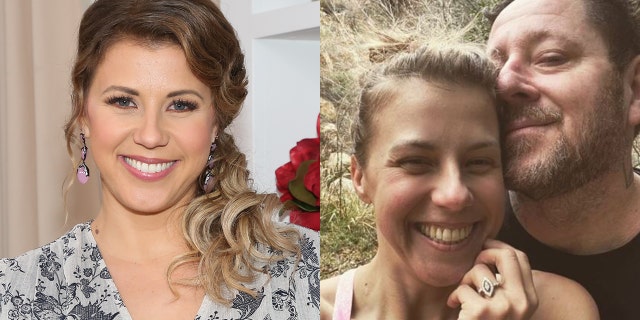 "Full House" star Jodie Sweetin marries Mescal Wasilewski in Malibu on Saturday. The actress was pictured in 2019 (left) and on Instagram shortly after Wasilewski proposed earlier this year (right.)