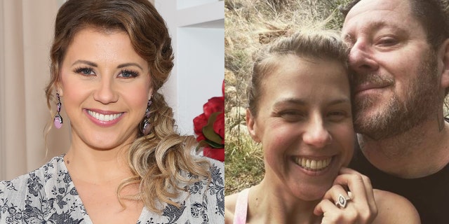 "Full House" star Jodie Sweetin marries Mescal Wasilewski in Malibu on Saturday. The actress was pictured in 2019 (left) and on Instagram shortly after Wasilewski proposed earlier this year (right.)
