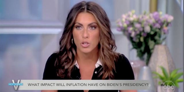 'The View' hosts deflect inflation blame from Biden: He 'deserves credit' for handling crisis 3 Alyssa Farah Griffin criticizes the Biden administration on inflation during "View."