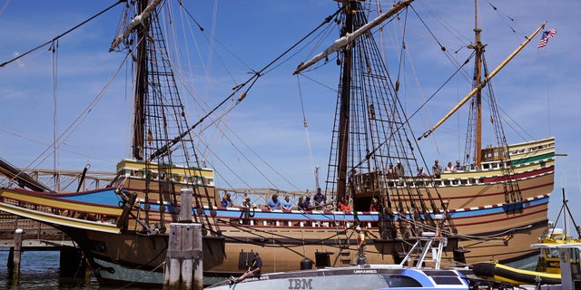 Crewless robotic Mayflower ship comes at Plymouth Rock in Massachusetts following retracing 1620 journey Crewless robotic Mayflower ship comes at Plymouth Rock in Massachusetts following retracing 1620 journey