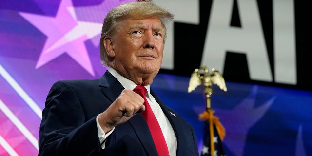 Former President Donald Trump speaks at the Road to Majority conference Friday, June 17, 2022, in Nashville, Tenn.