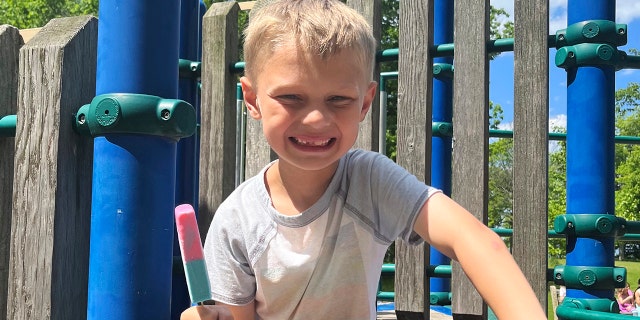 This handout photo provided by The Roberts family shows Cooper Roberts who along with his twin brother and parents attended the July 4 parade in Highland Park, Ill. Cooper was struck in the chest in a hail of gunfire that left dozens of others wounded and seven dead, said Tony Loizzi, a family spokesperson.