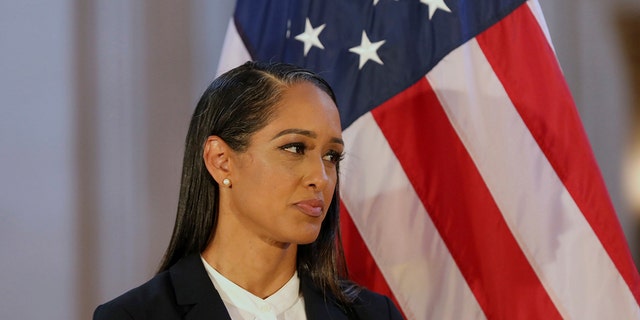 San Francisco District Attorney Brooke Jenkins attends a news conference at City Hall. On Tuesday, she announced that juvenile suspects would be tried as adults in "heinous" cases. 