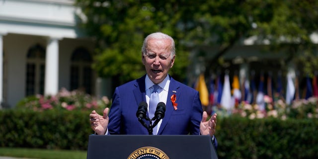 President Joe Biden speaks during an event to celebrate the passage of the 