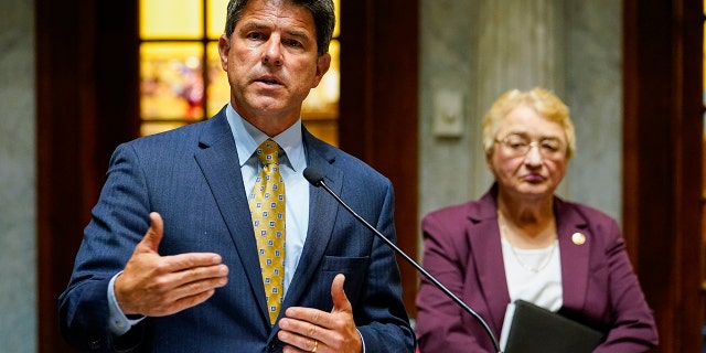 Kamala Harris to visit Indiana as state lawmakers prepare to debate abortion ban bill 2 Senate Speaker Pro Tem Rodric Bray and State Senator Sue Glick at the Statehouse in Indianapolis, Wednesday, July 20, 2022.